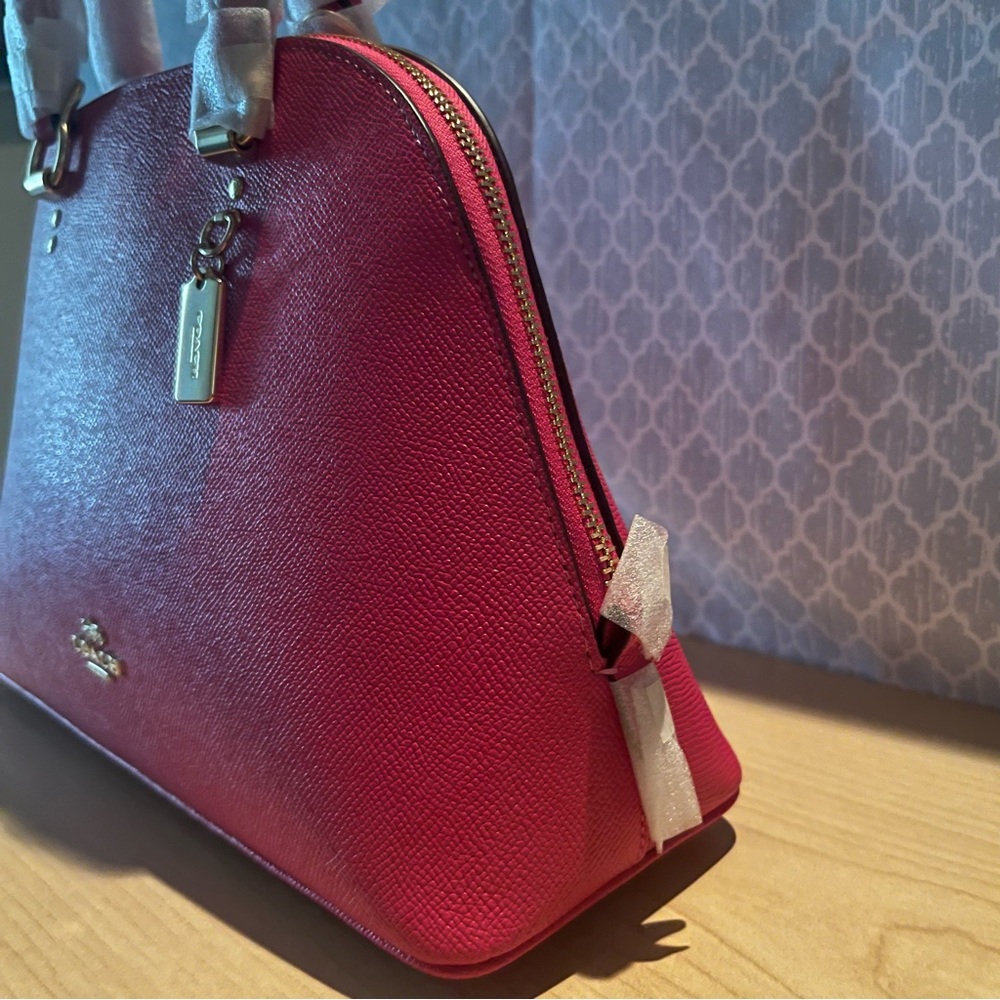 Coach Pink Katy Satchel with Signature Canvas Logo Strap 💕 - Picture 6 of 16